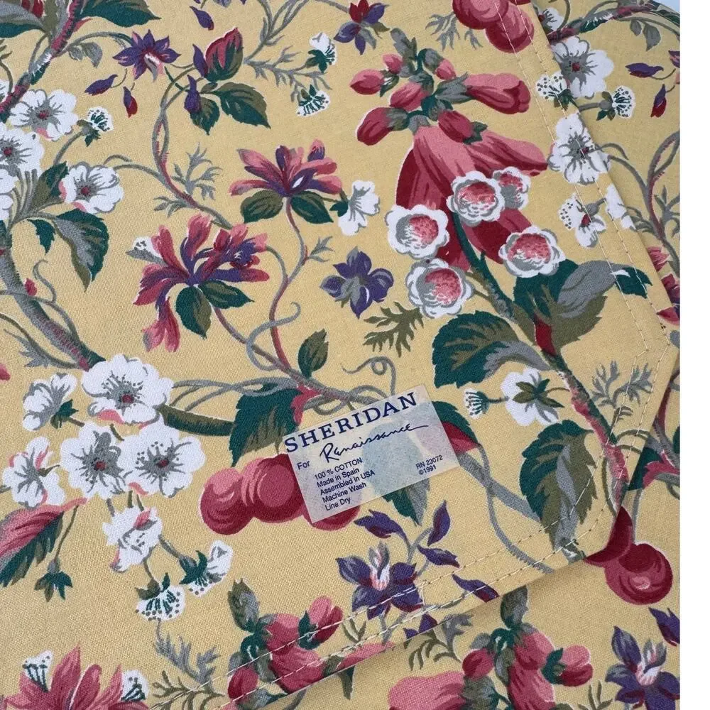 Vintage 1991 Sheridan ROSSINI Placemats Floral Rectangular Dining Table Set of 4